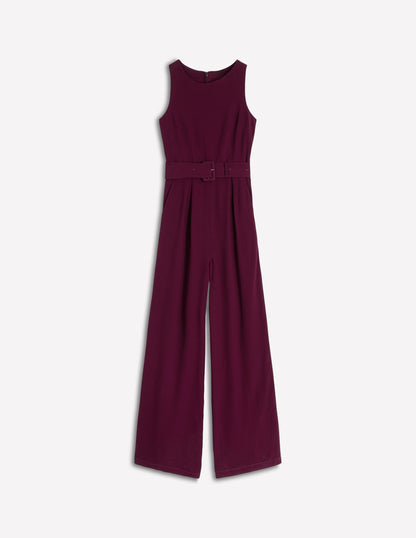Gwen Jumpsuit mit U-Boot-Ausschnitt-Dunkle Kirsche-5