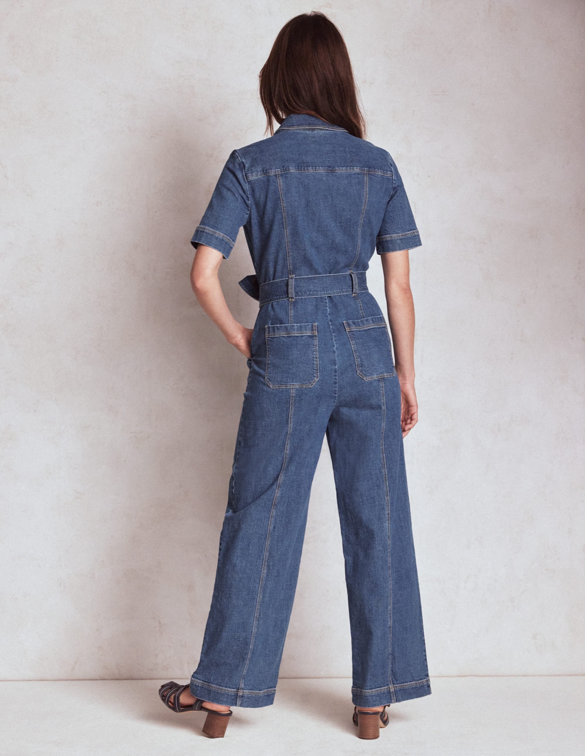 Denim-Jumpsuit mit Reißverschluss-Medium Vintage - Image 3