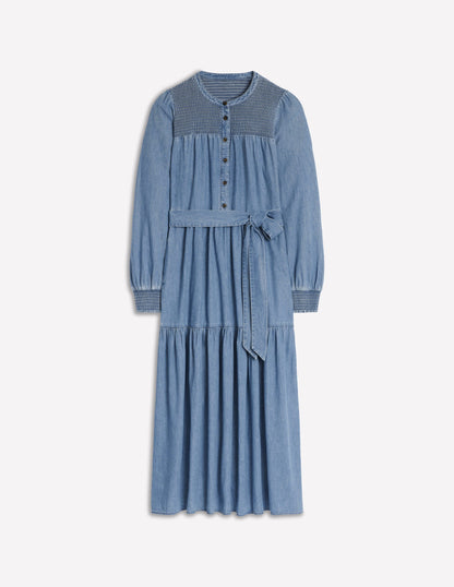Cecily Denim-Midikleid-Helles Vintageblau-5