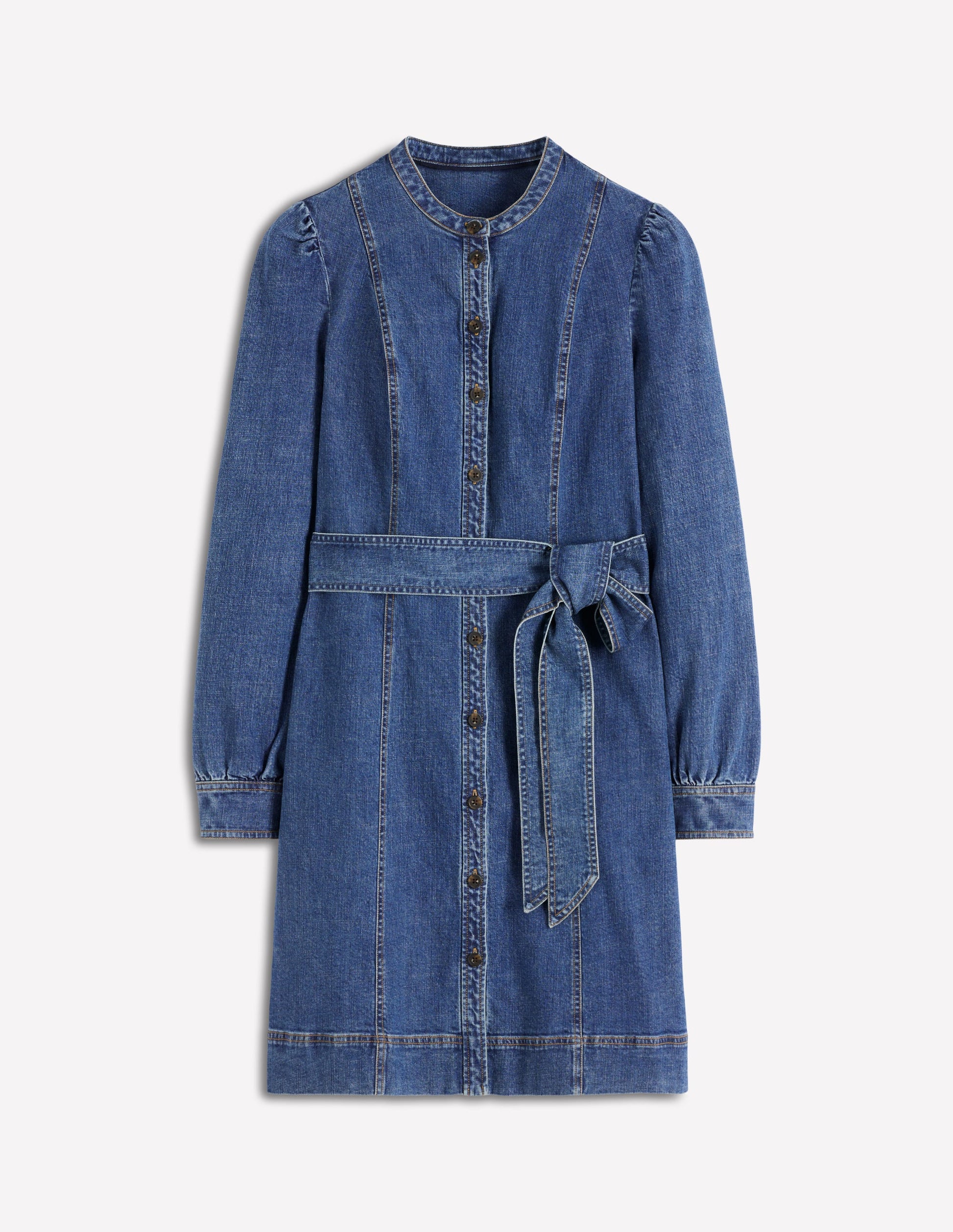Bre Kurzes Jeanskleid-Mittlere Mischung Denim-6