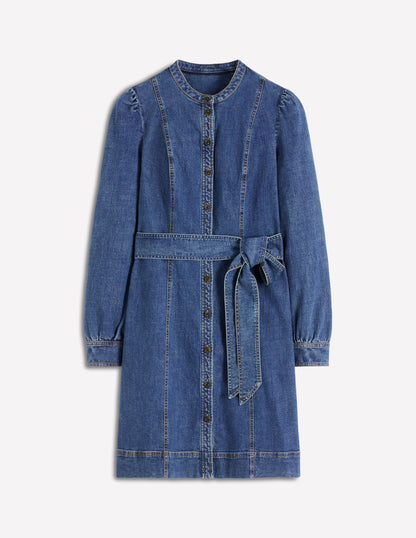Bre Kurzes Jeanskleid-Mittlere Mischung Denim-6