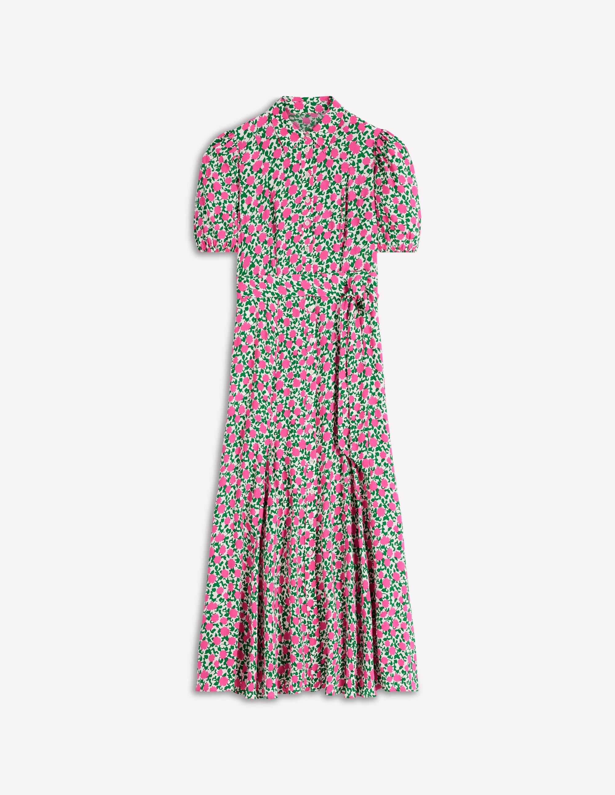 Alegra Midi-Hemdblusenkleid-Rosa Band, Blütenrebe - Image 7