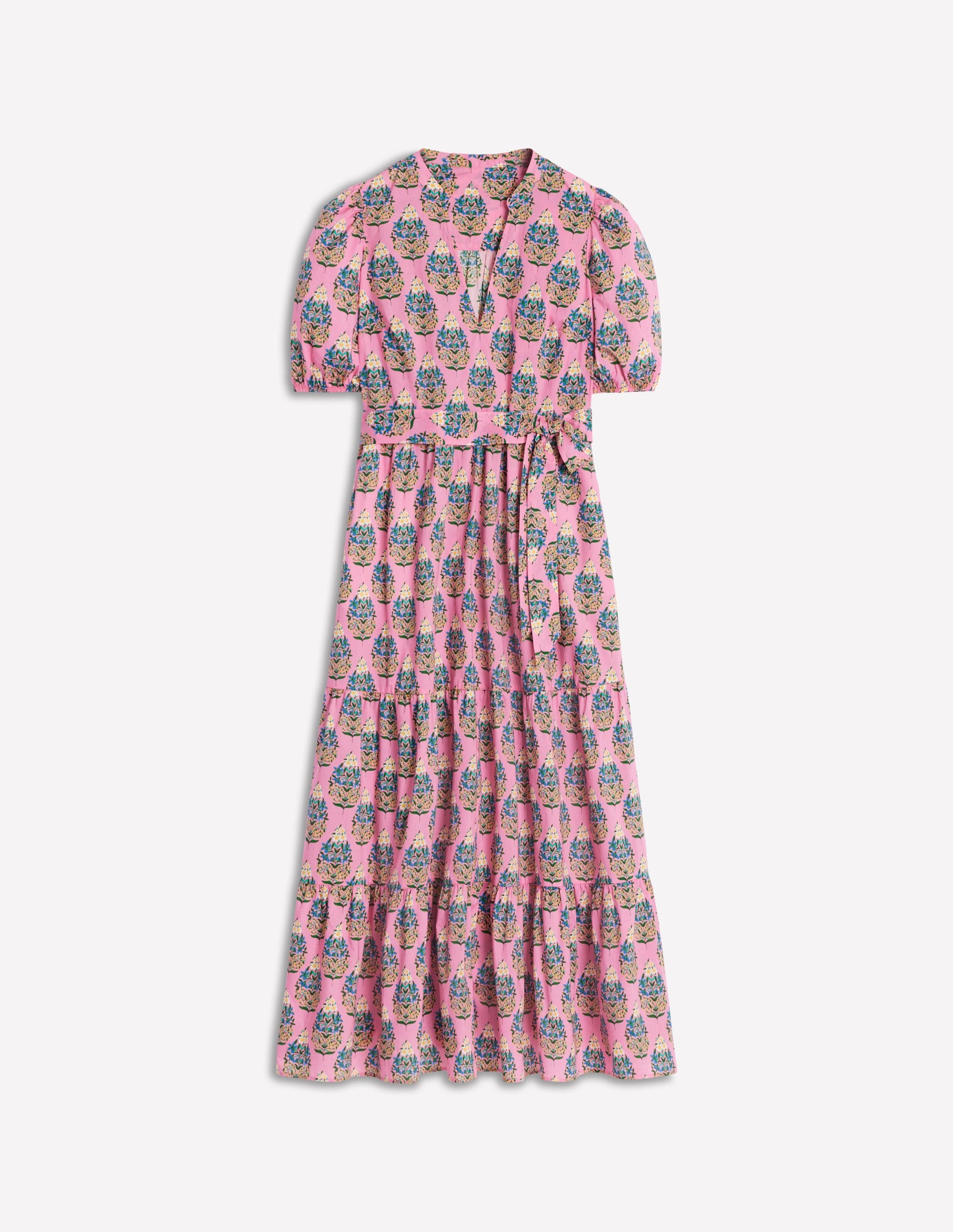 Christabel Cotton Midi Dress-Pink, Wildflower Bouquet-8