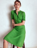 Melina Strickkleid mit Rüschen-Paradiesgrün