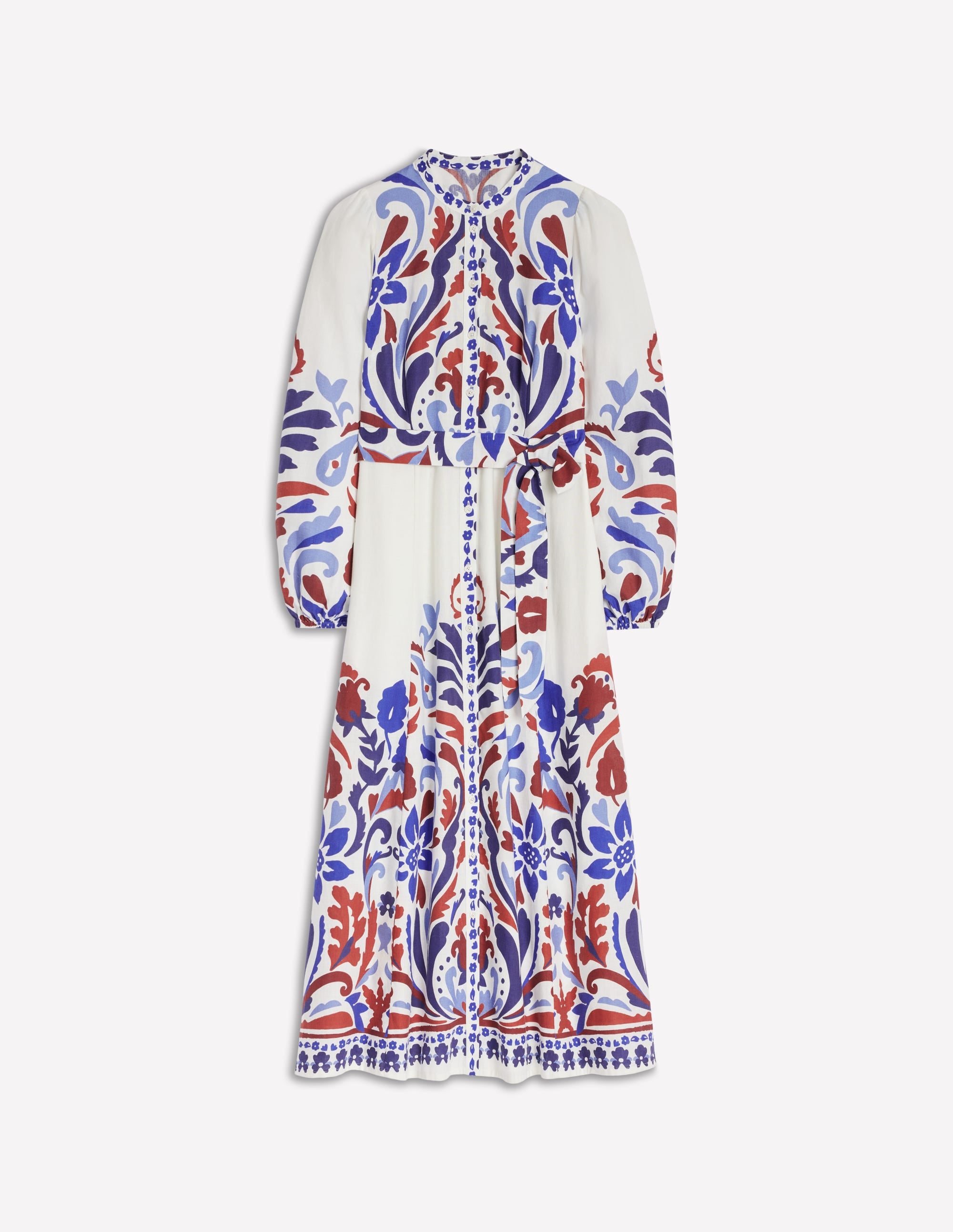 Mae Hemdblusenkleid aus Leinenmischgewebe-Bunt, Kunstvoller Garten - Image 7