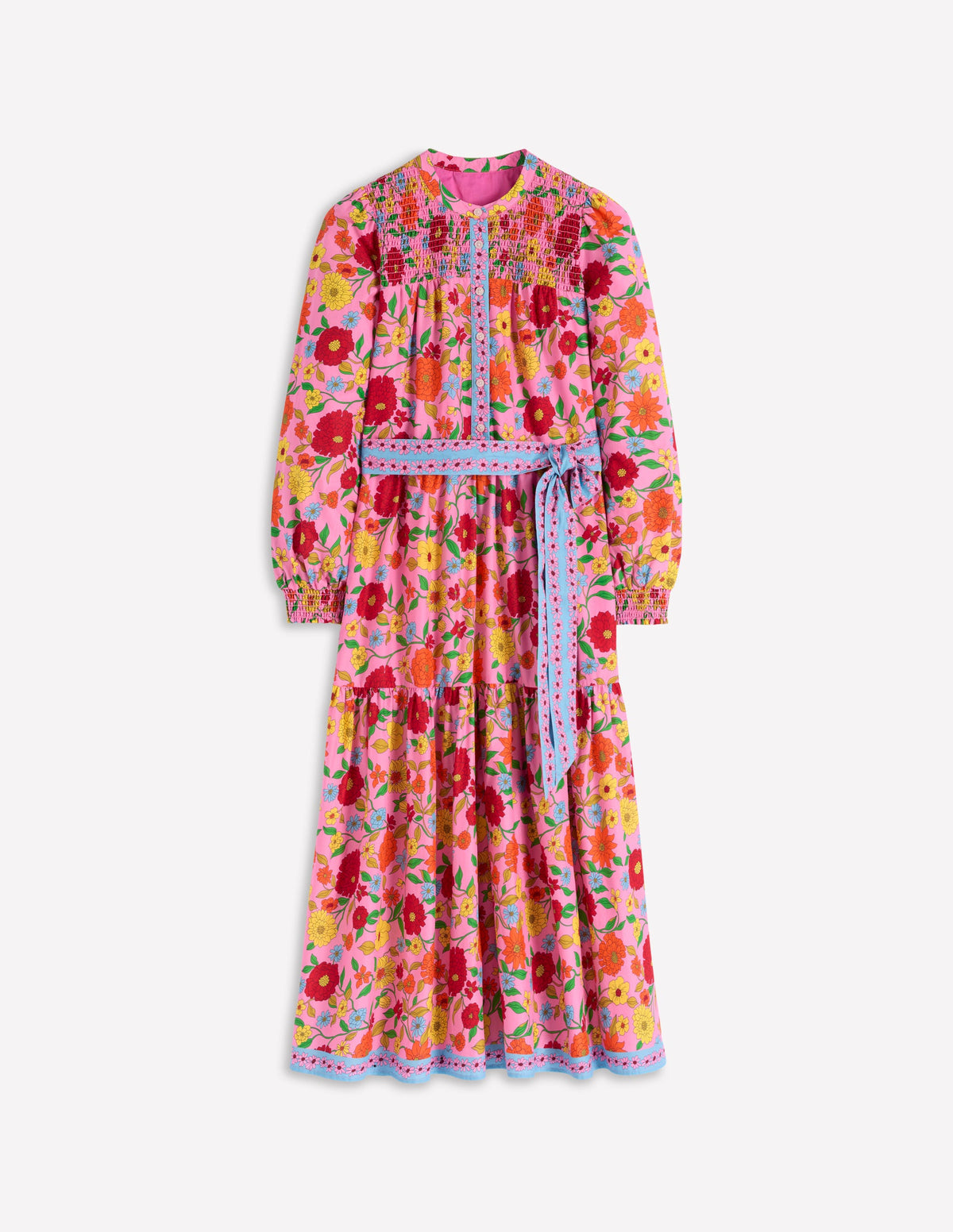 Cecily Baumwoll-Midikleid-Bunt, Kaskadenartige Dahlien - Image 7