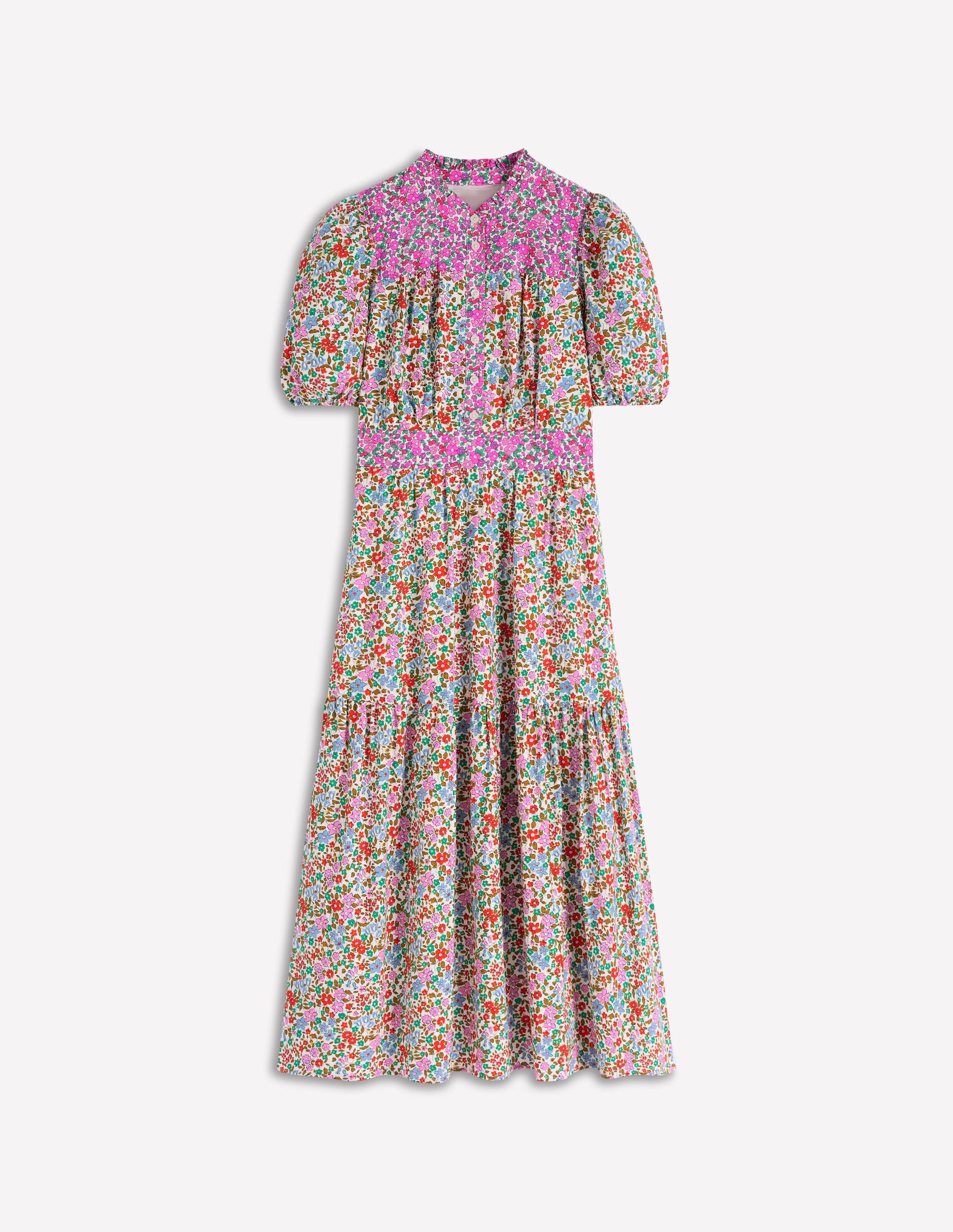 Beatrice Baumwoll-Maxikleid-Bunt, Blumenbeet - Image 6