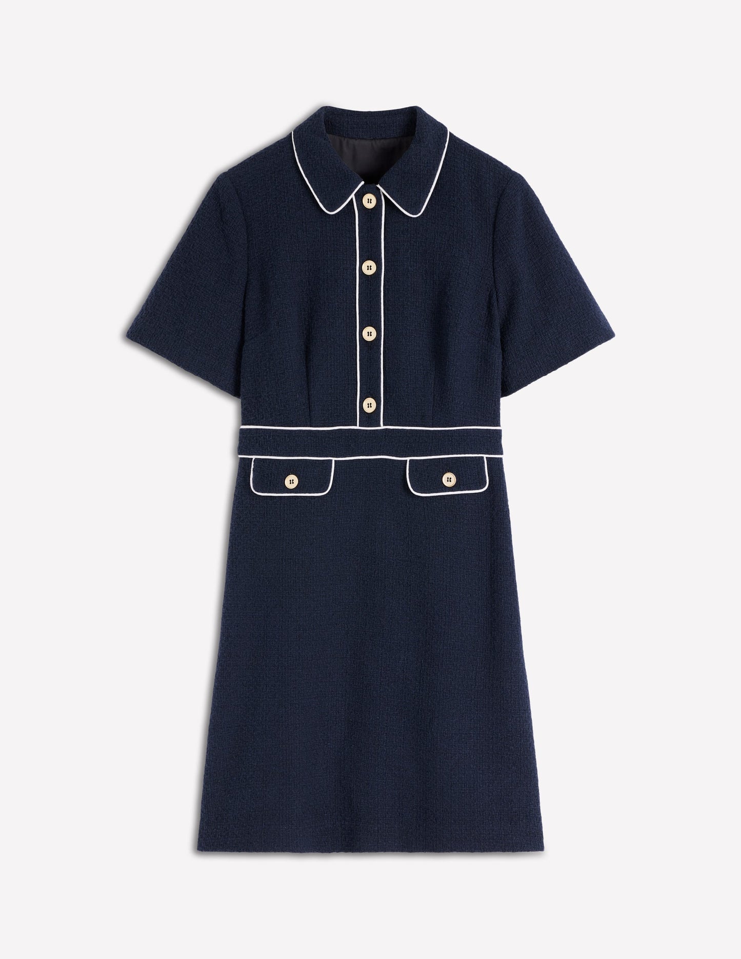 Robe droite Eda en coton-Bleu marine