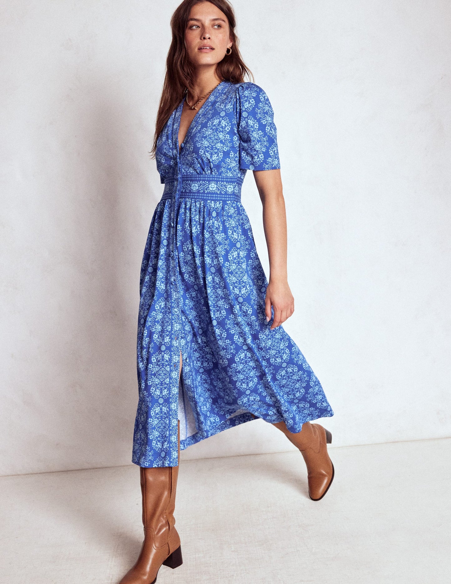 Natalia Teekleid aus Jersey-Leuchtendes Blau, Ornament