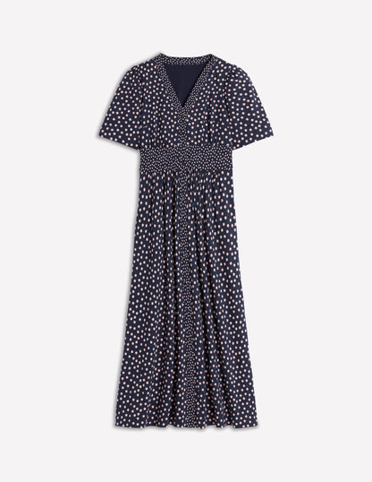 Natalia Jersey Tea Dress-French Navy, Ballet Slipper-6