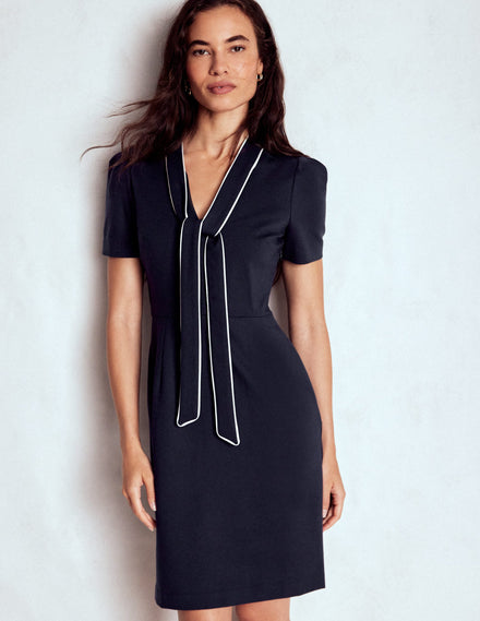 Kurzes Kleid mit Schleife-Marineblau