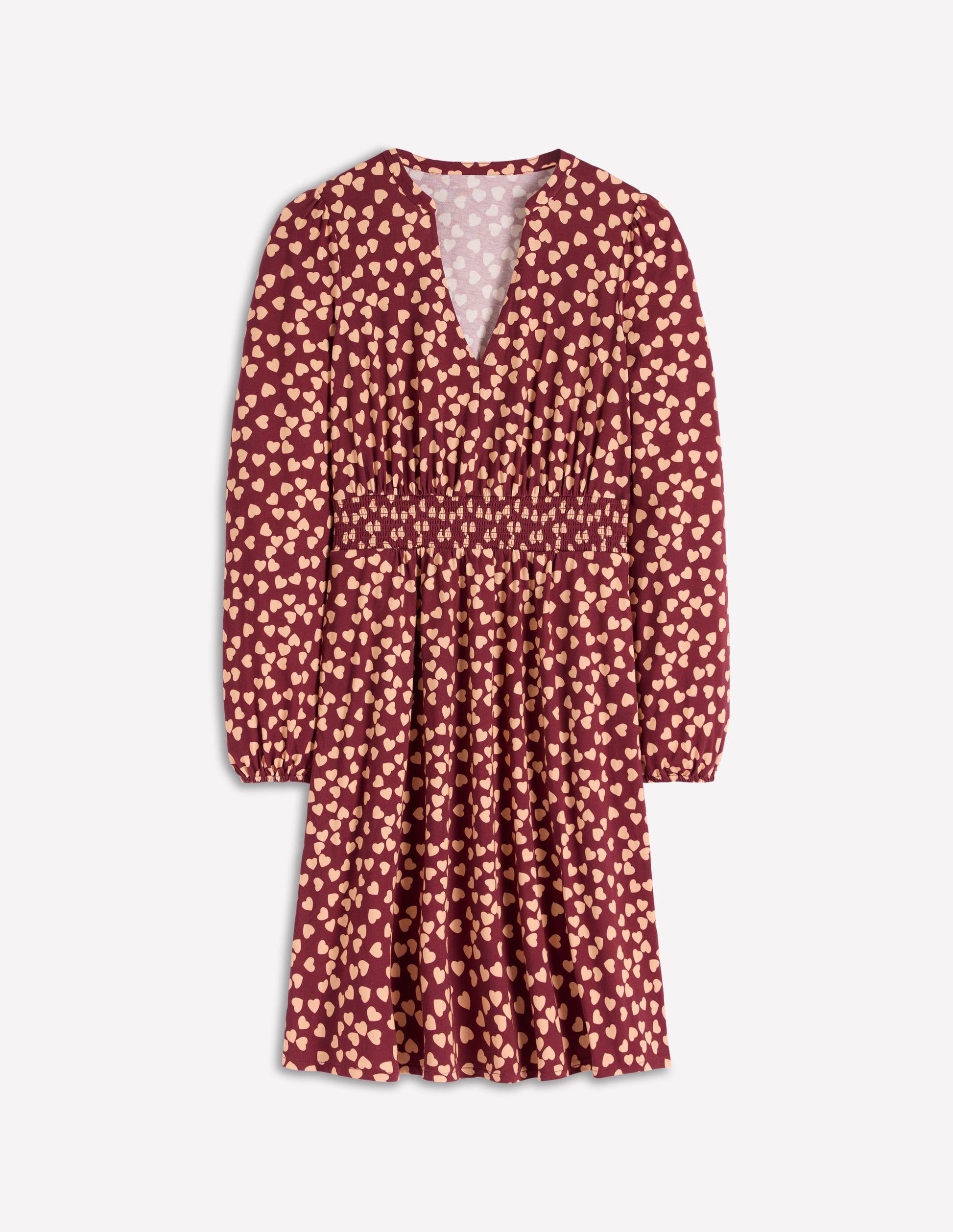 Sarah Kurzes Jerseykleid-Kastanienbraun, Herzkaskade-5