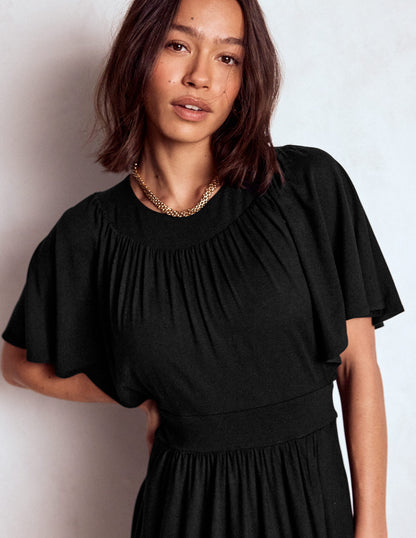 Maxikleid mit Passe-Schwarz-2
