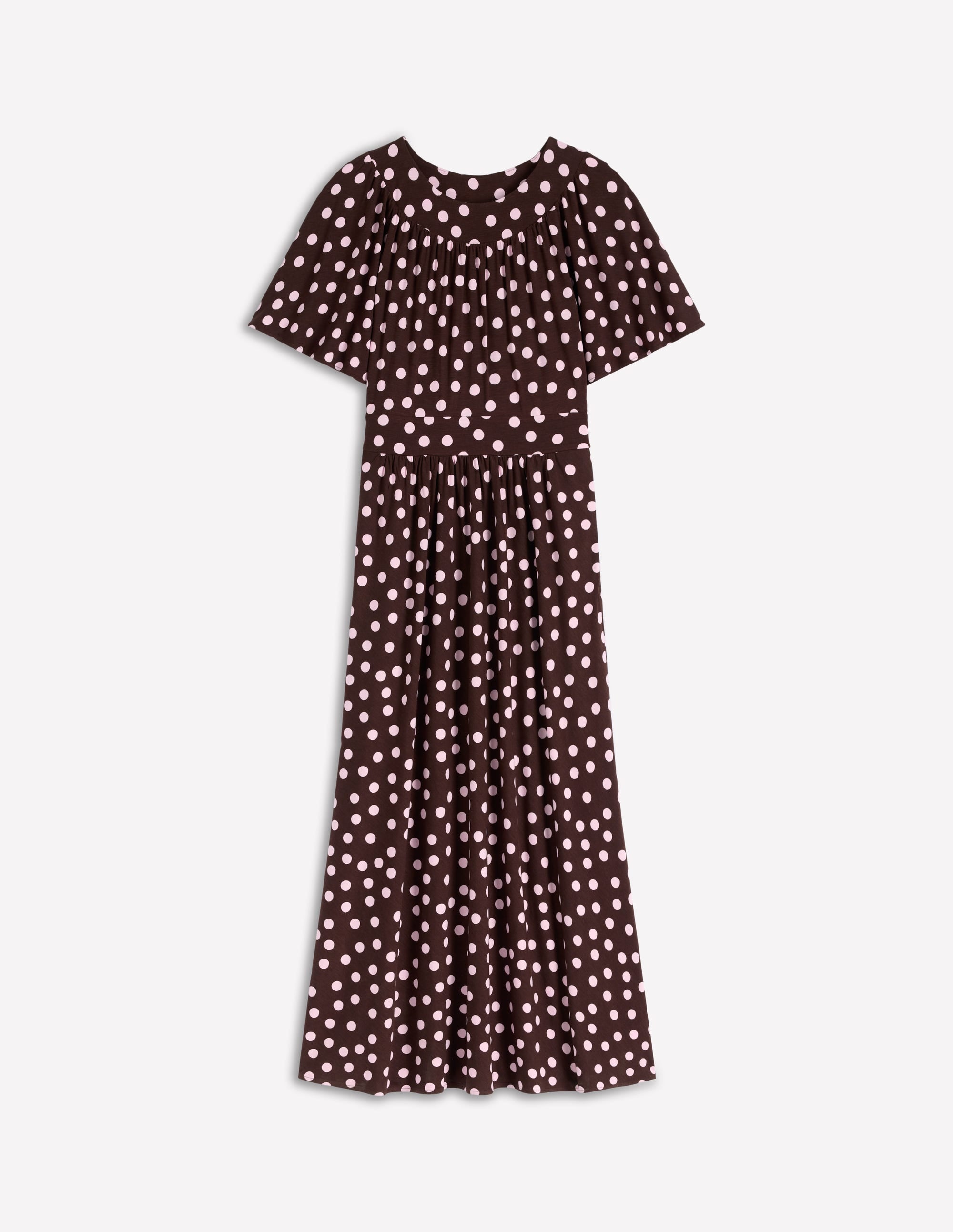 Maxikleid mit Passe-Braune Punkte - Image 7