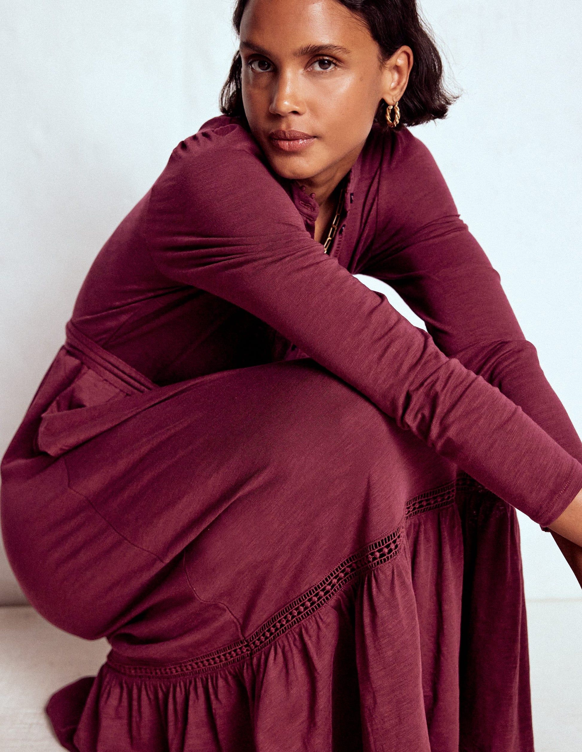 Edwina Jersey-Hemdblusenkleid-Dunkelviolett-3