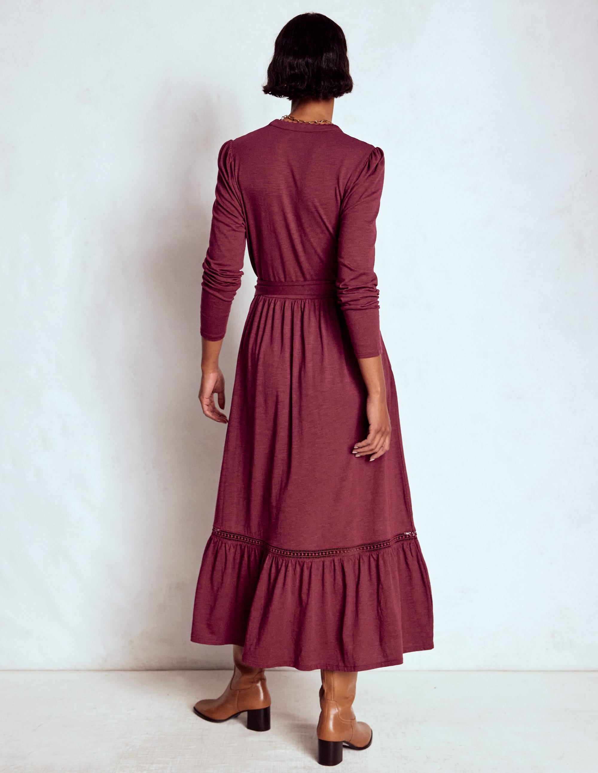 Edwina Jersey-Hemdblusenkleid-Dunkelviolett - Image 3