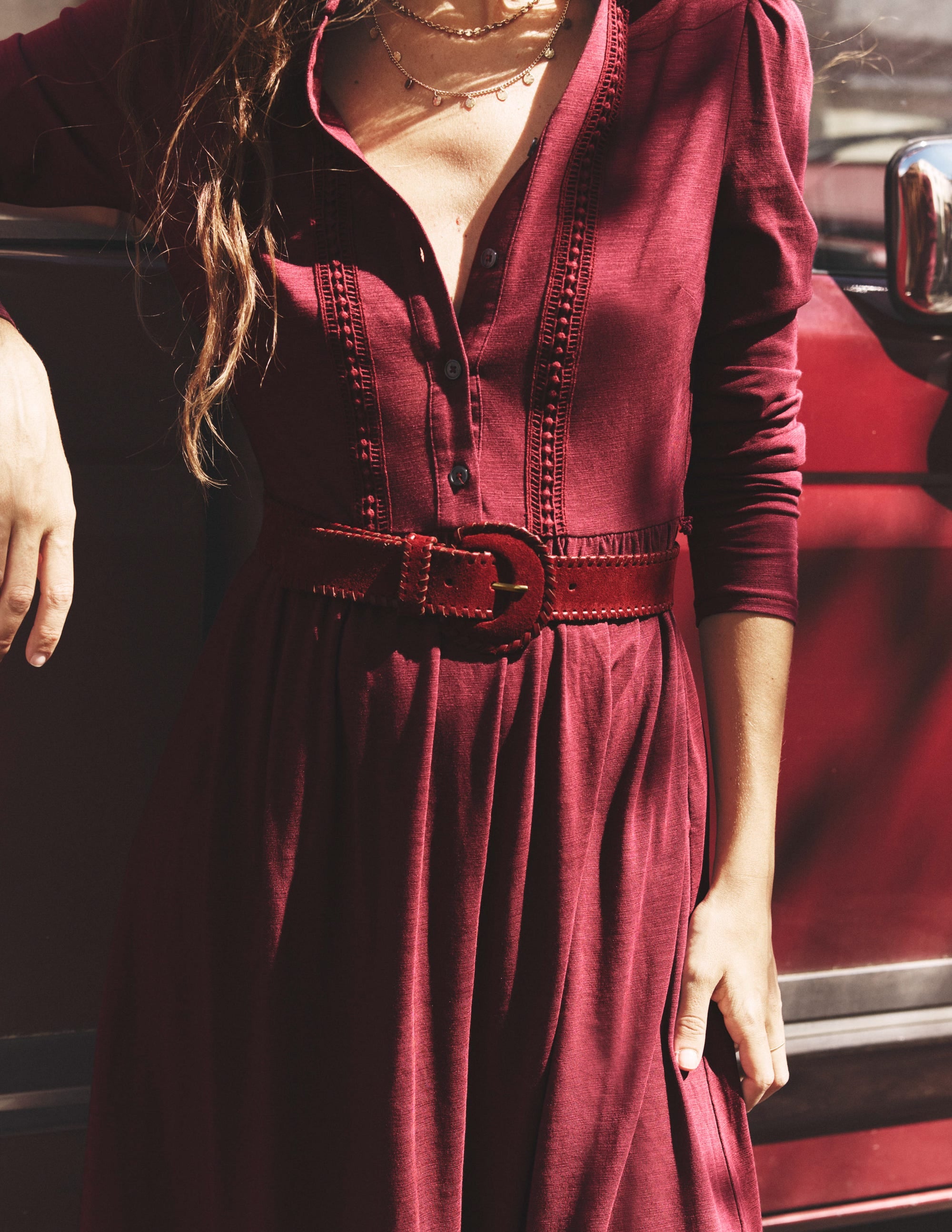 Edwina Jersey-Hemdblusenkleid-Dunkelviolett - Image 6