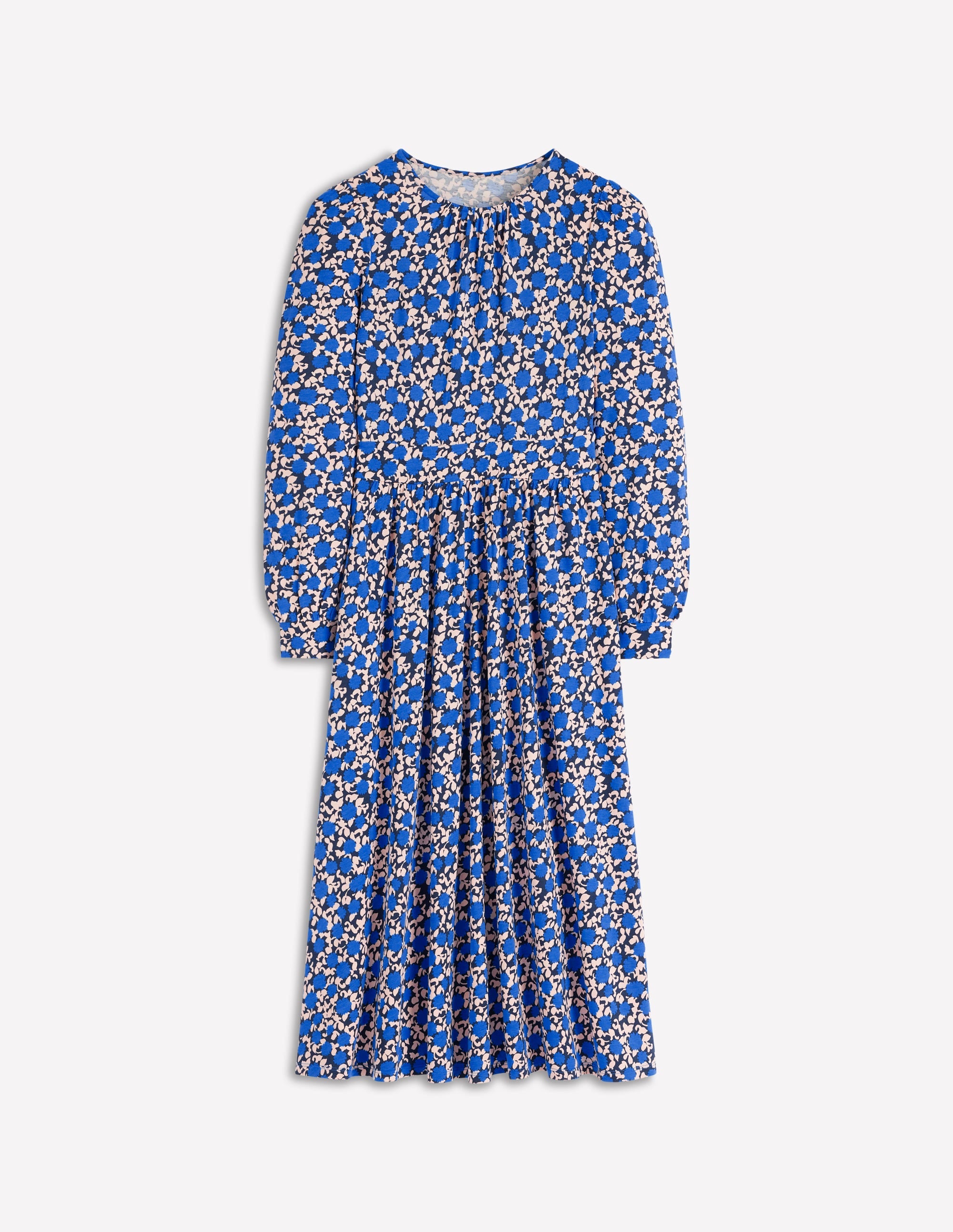 Alexandra Jersey-Midikleid-Eisvogelblau, Blütenrebe - Image 7