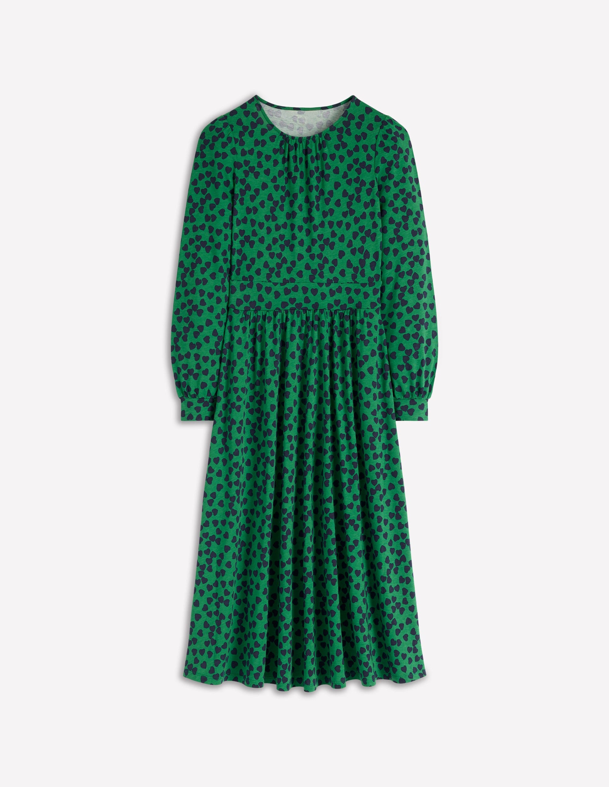 Alexandra Jersey-Midikleid-Französisches Marineblau, Herzkaskade-6