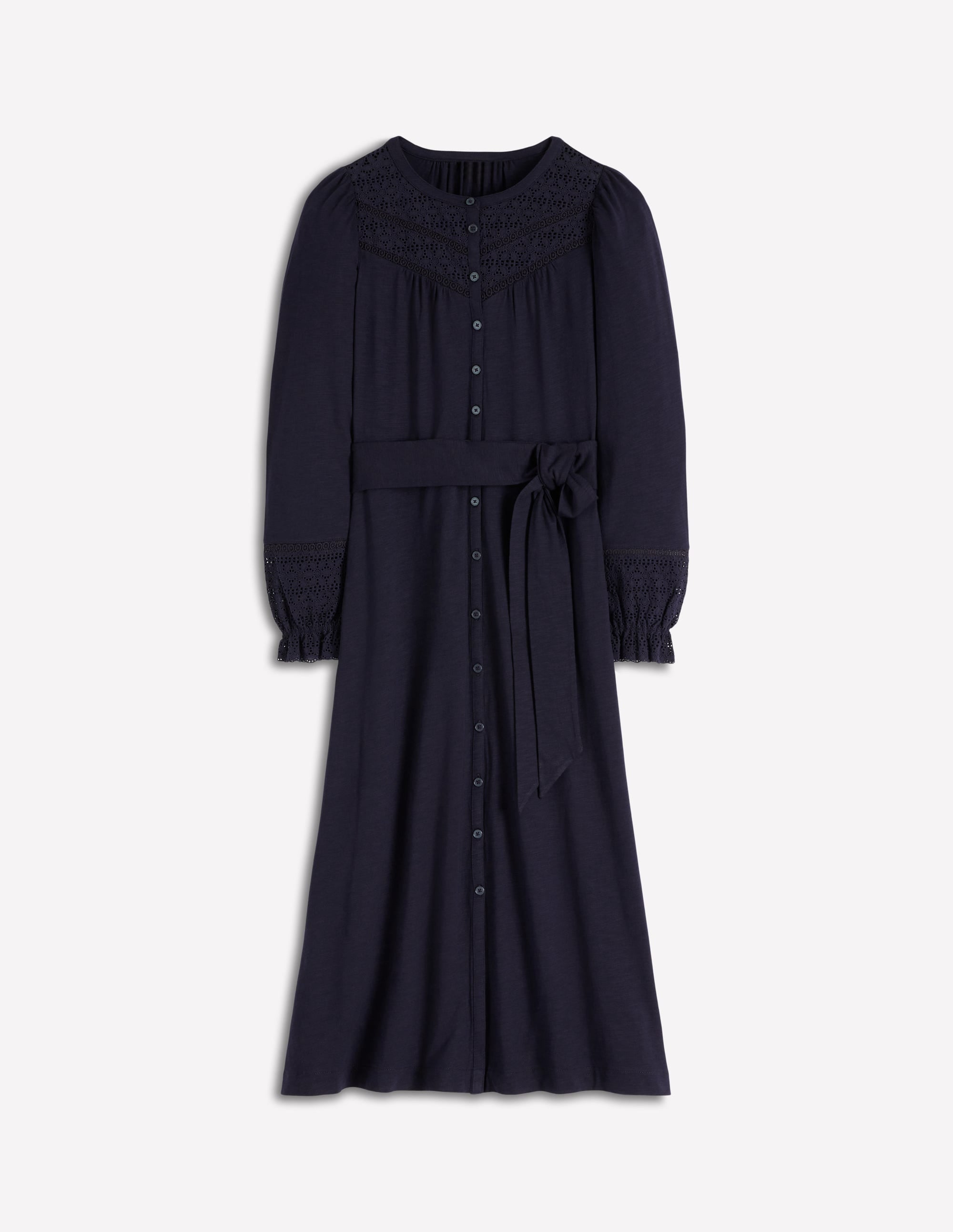 Pippa Jerseykleid mit Lochstickerei-Marineblau - Image 6