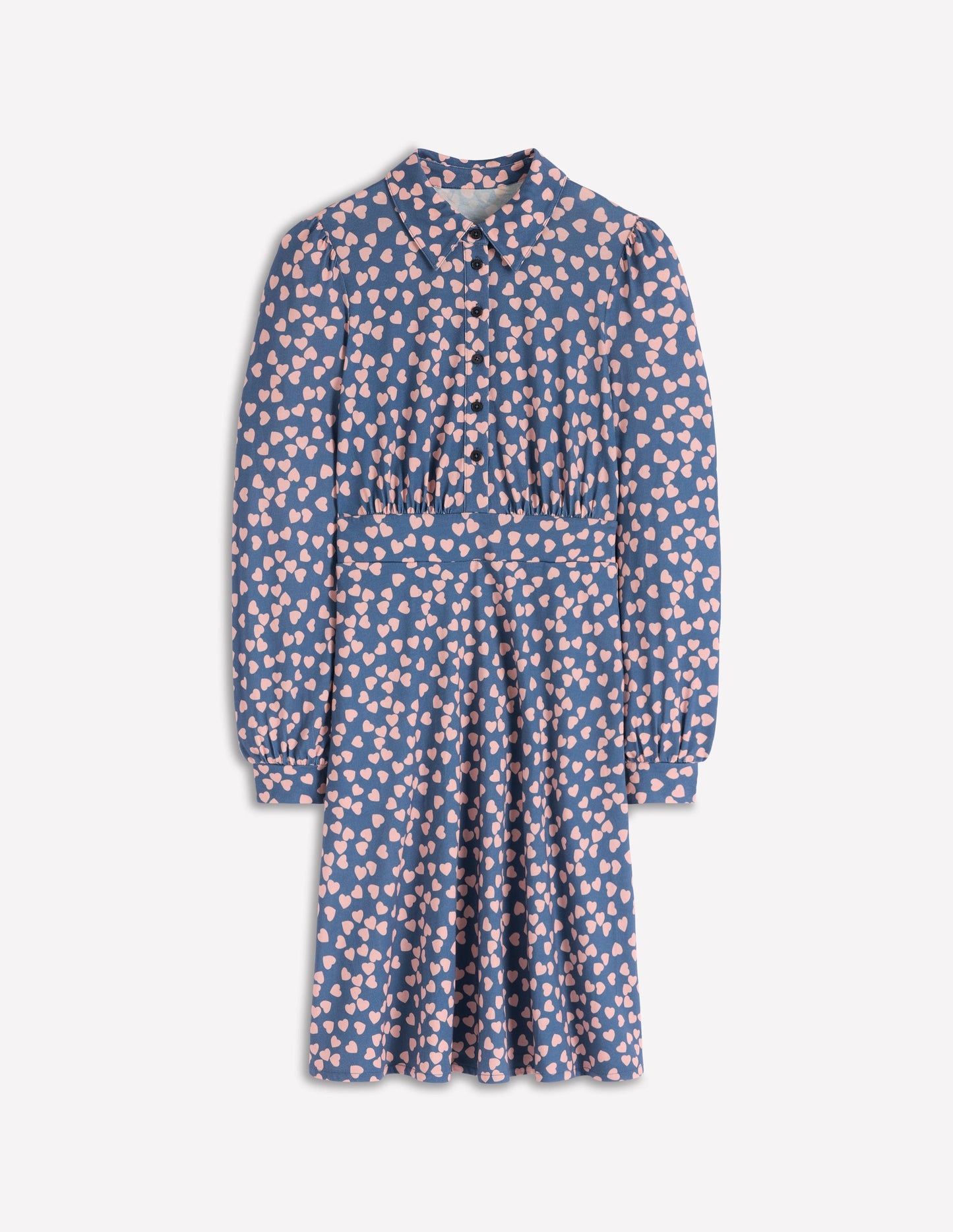 Orla Kurzes Jersey-Hemdblusenkleid-Denim-Blau Herzkaskade