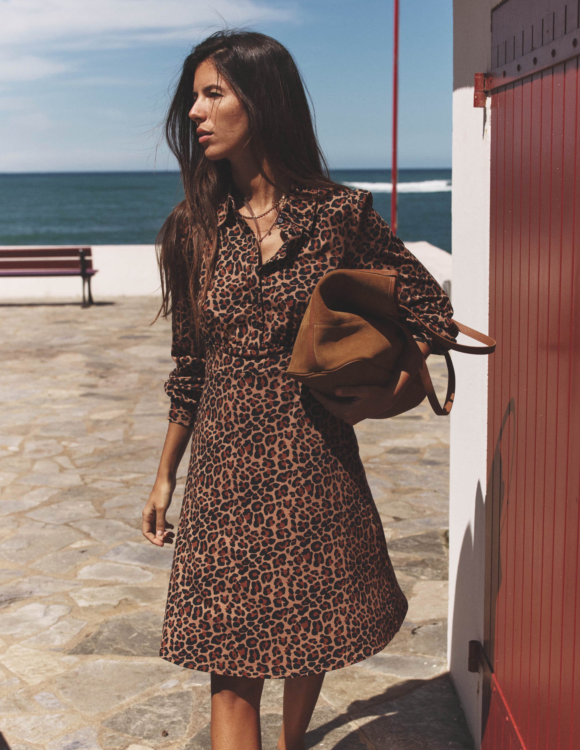 Orla Kurzes Jersey-Hemdblusenkleid-Gepard-Pop - Image 5