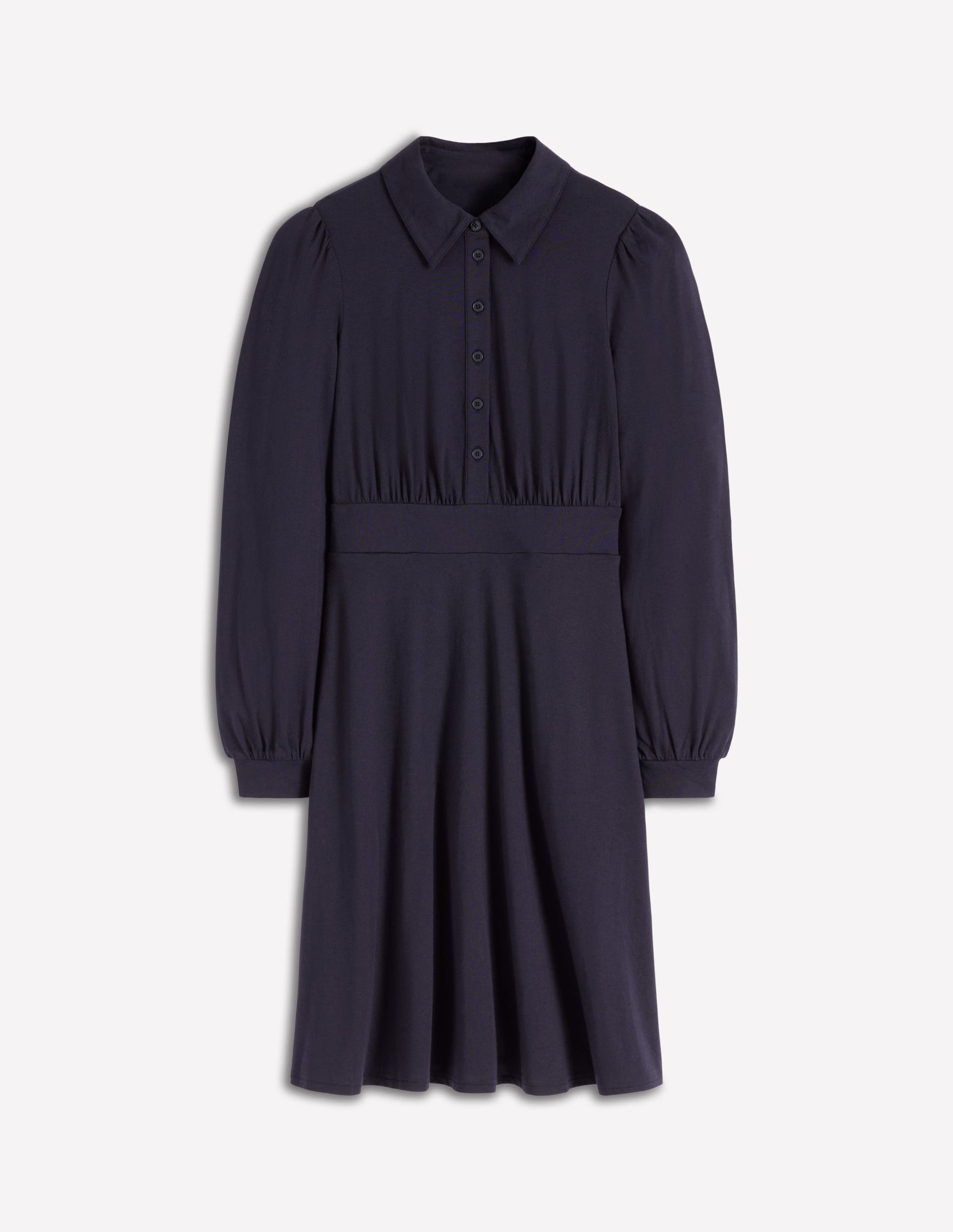 Orla Kurzes Jersey-Hemdblusenkleid-Marineblau-5