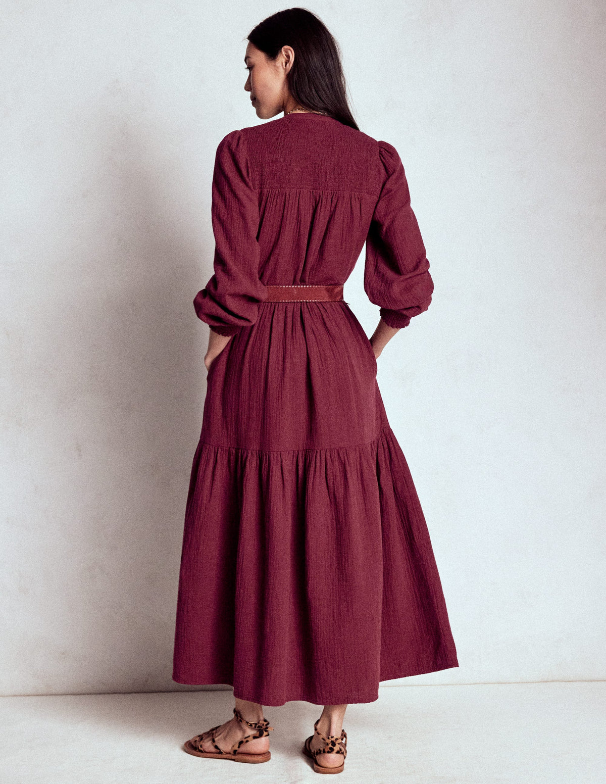 Cecily Doppeltuch-Midikleid-Dunkelviolett - Image 3