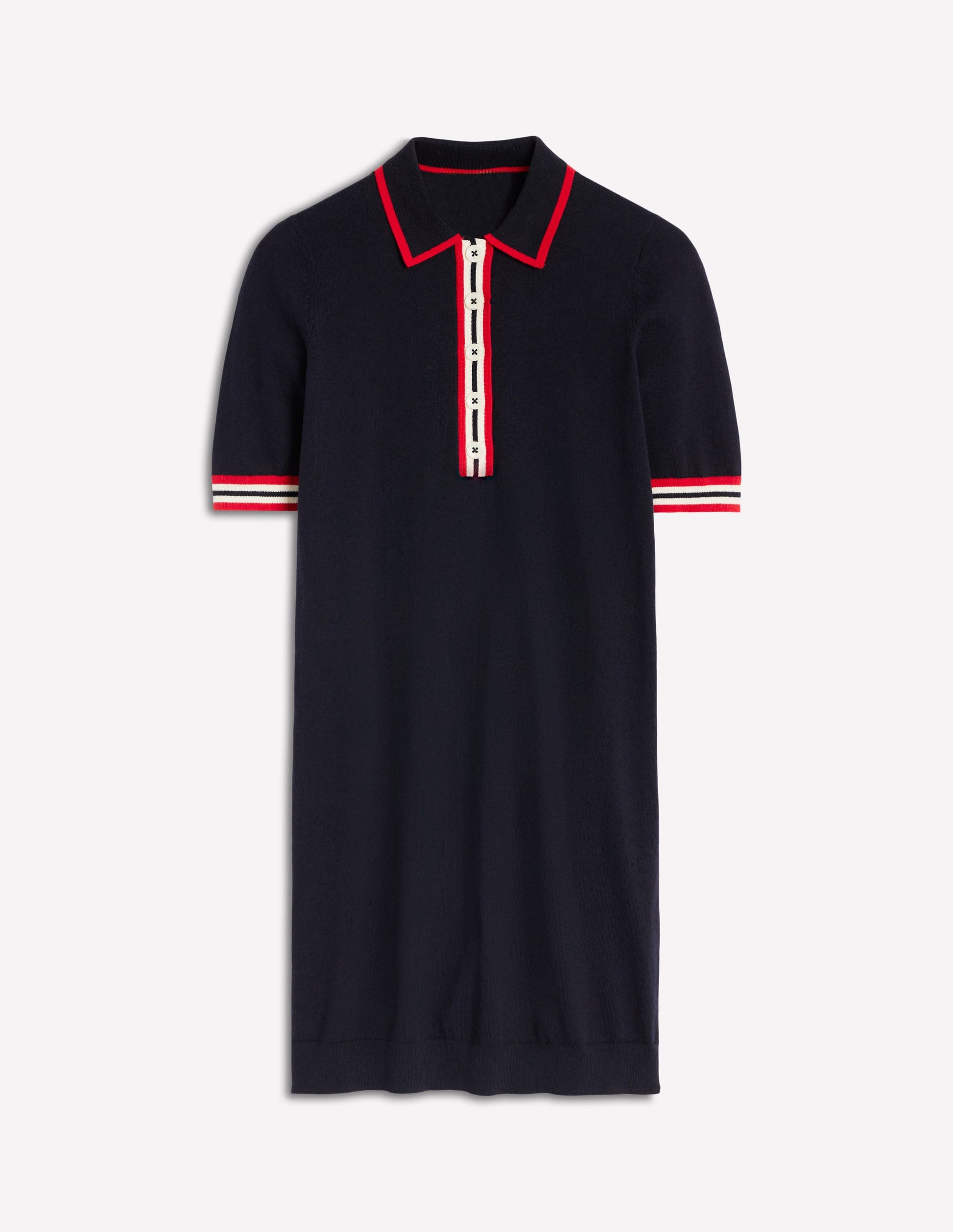 Henley-Kleid mit Kontraststreifen-Marineblau-6