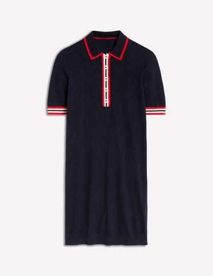 Henley-Kleid mit Kontraststreifen-Marineblau-6