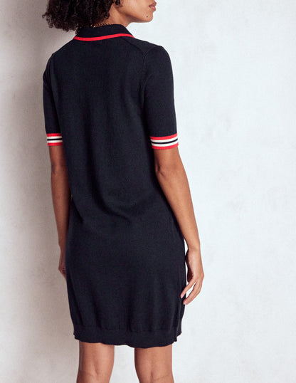 Henley-Kleid mit Kontraststreifen-Marineblau-3