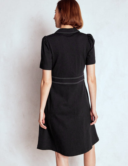 Nicolette Ponte-Hemdblusenkleid-Schwarz-3