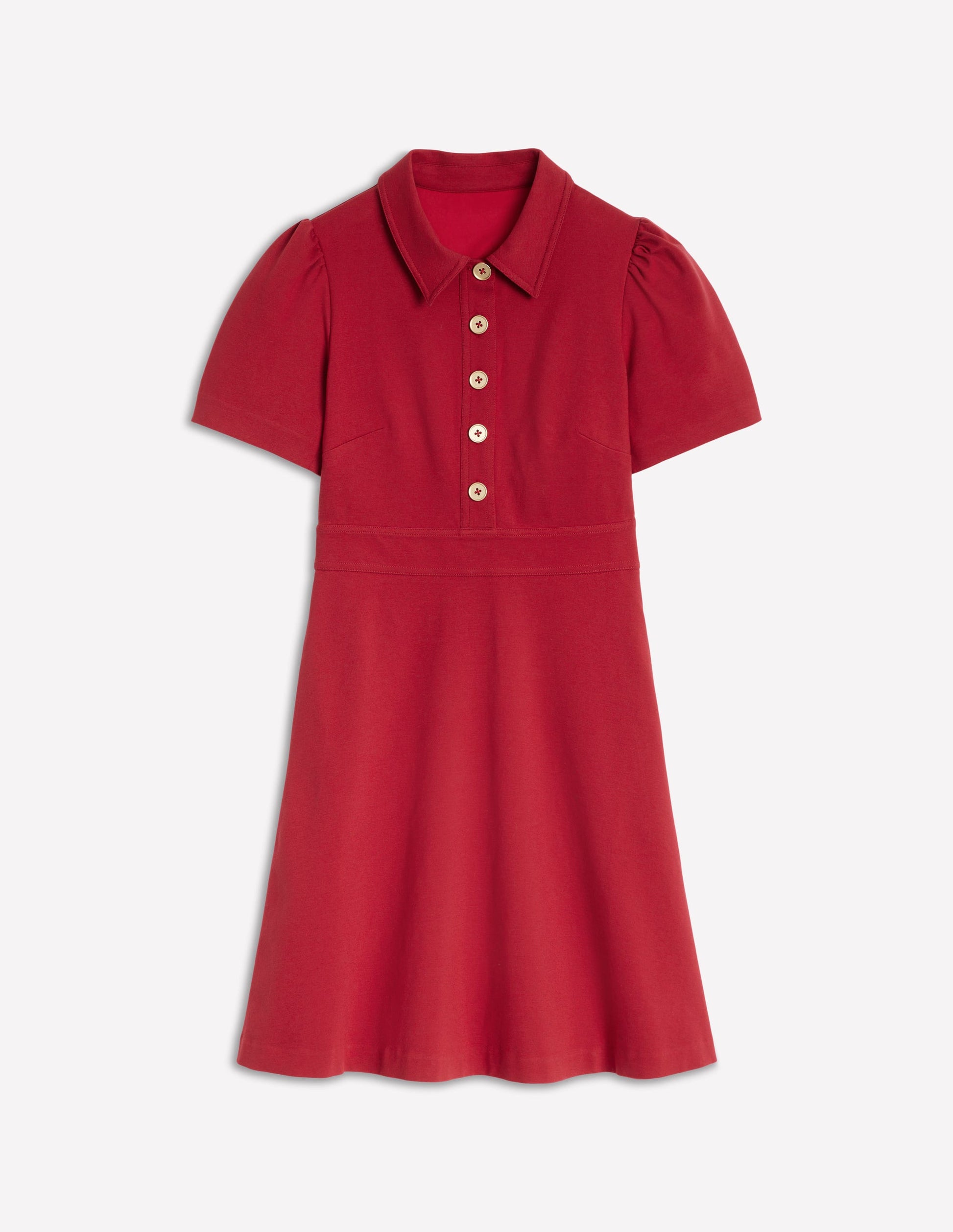 Nicolette Ponte-Hemdblusenkleid-Purpurrot-5