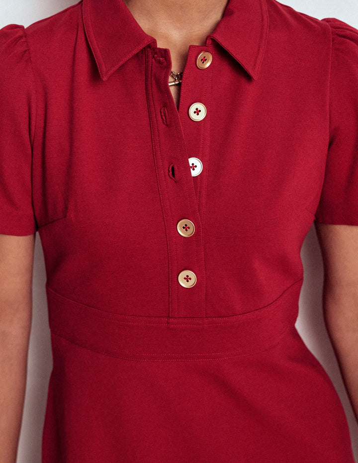 Robe-chemise Nicolette en point de Rome-Pourpre