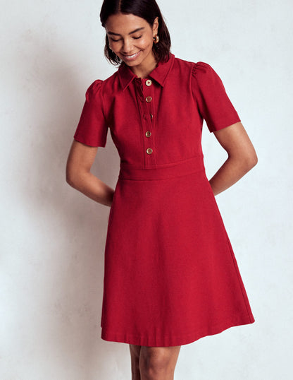 Nicolette Ponte-Hemdblusenkleid-Purpurrot-2