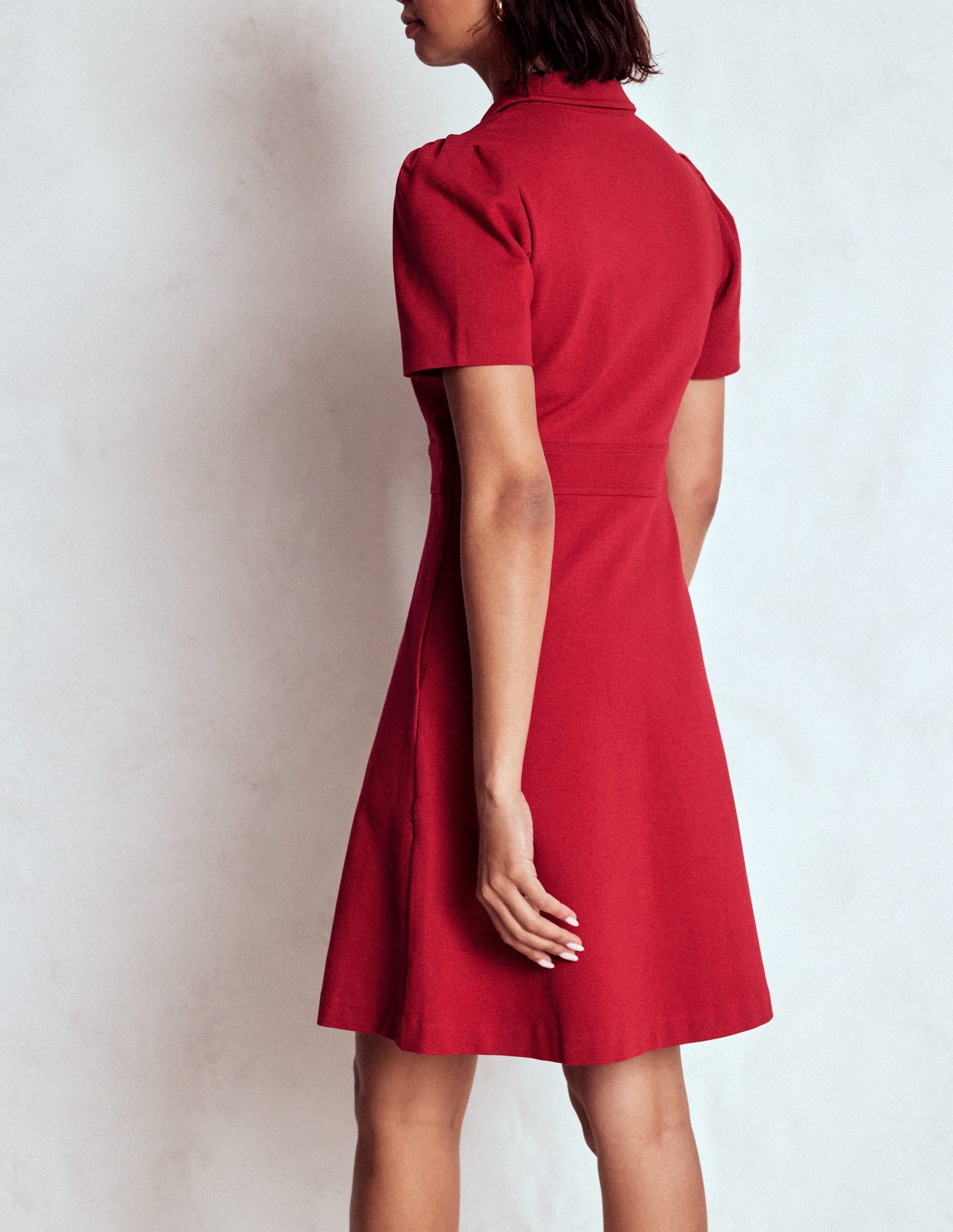Nicolette Ponte-Hemdblusenkleid-Purpurrot - Image 3