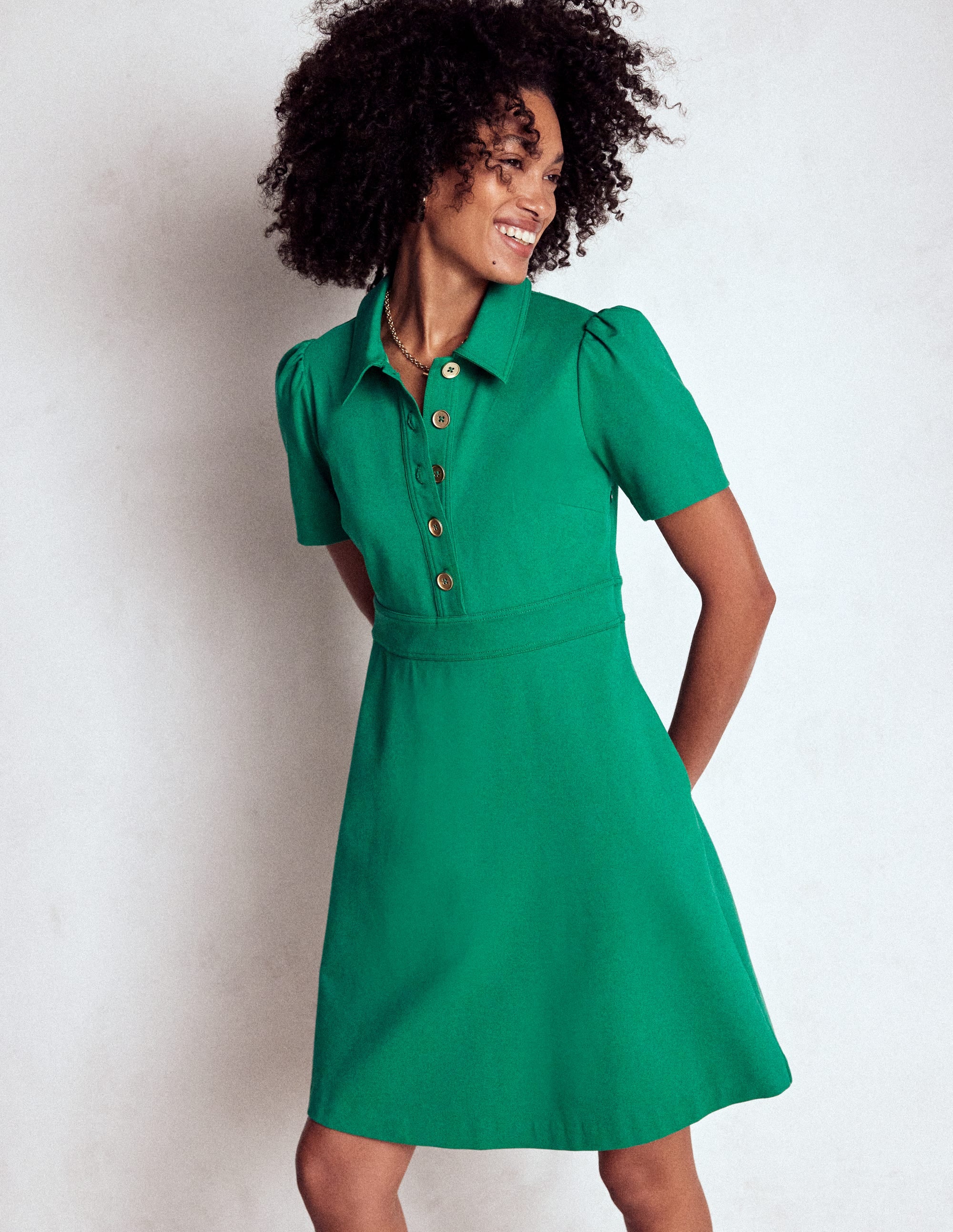 Nicolette Ponte-Hemdblusenkleid-Bär Gras - Image 1