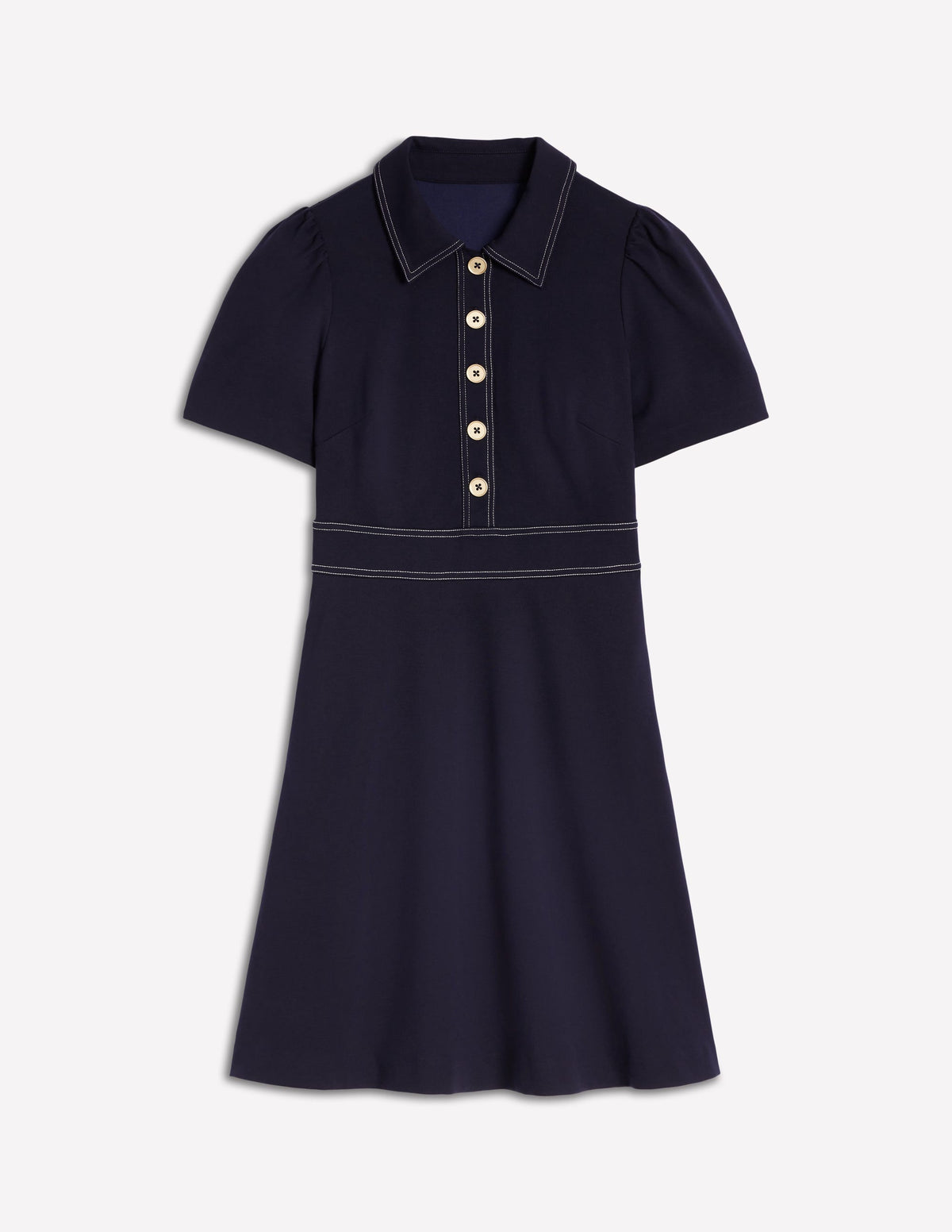 Nicolette Ponte-Hemdblusenkleid-Marineblau - Image 5