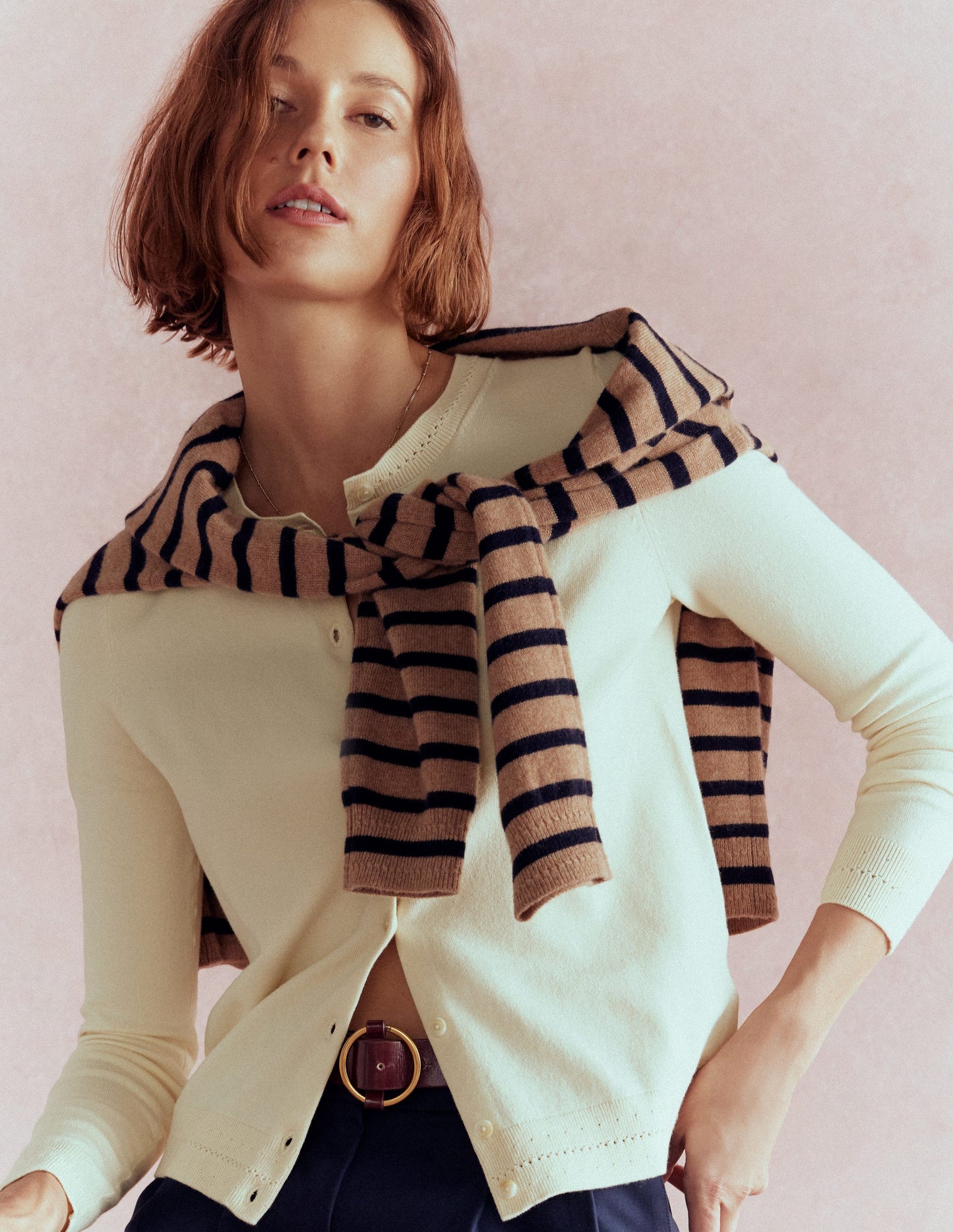 Catriona Cotton Cardigan-Warm Ivory