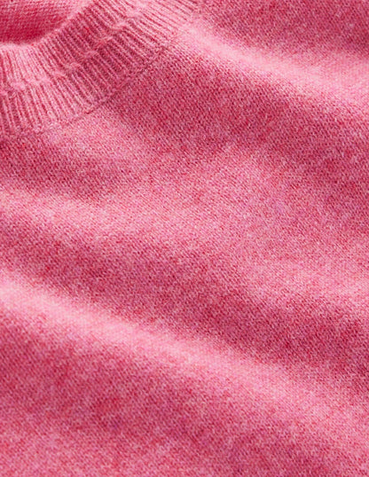 Eva Kaschmirpullover mit Rundhalsausschnitt-Rosenrosa Melange-6