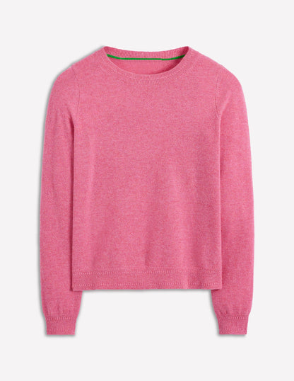 Eva Kaschmirpullover mit Rundhalsausschnitt-Rosenrosa Melange-5