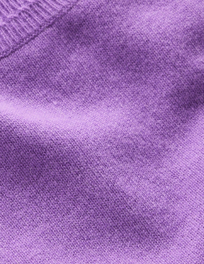 Eva Kaschmirpullover mit Rundhalsausschnitt-Lila Topas-6