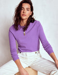 Eva Kaschmirpullover mit Rundhalsausschnitt-Lila Topas