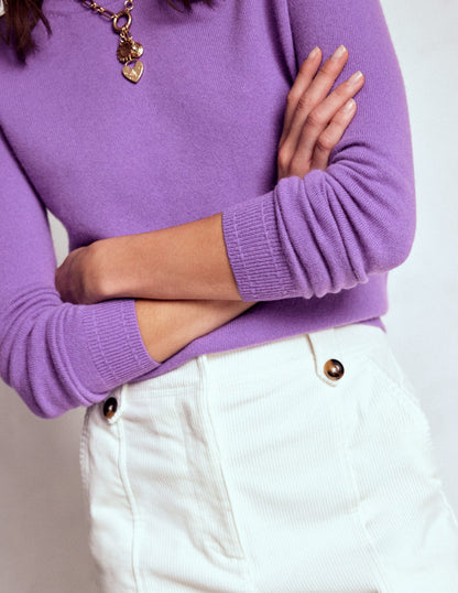 Eva Kaschmirpullover mit Rundhalsausschnitt-Lila Topas-2