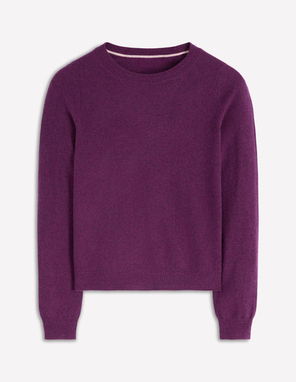 Eva Kaschmirpullover mit Rundhalsausschnitt-Pflaume Melange-6