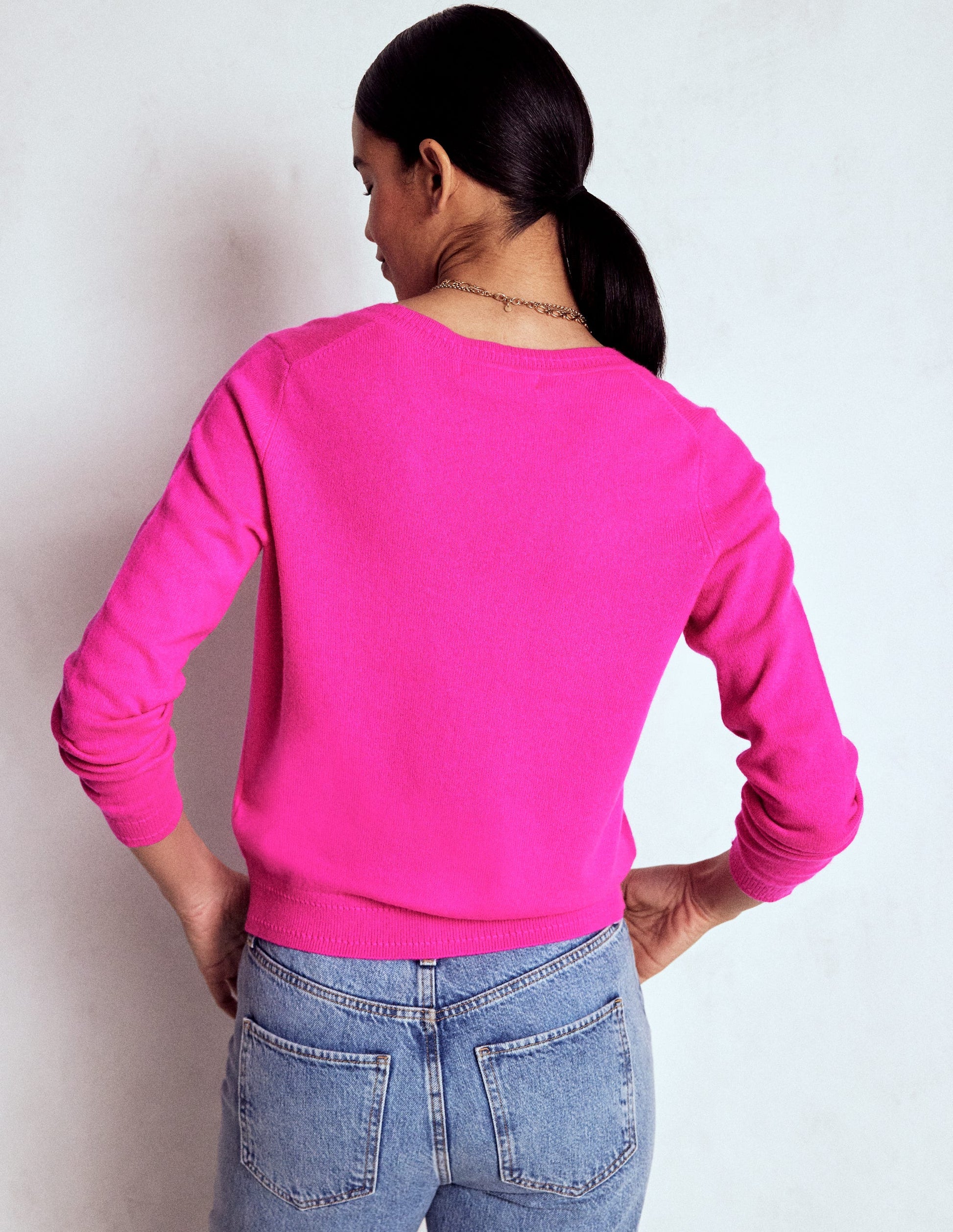Eva Kaschmirpullover mit V-Ausschnitt-Farbenfrohes Stiefmütterchen-2