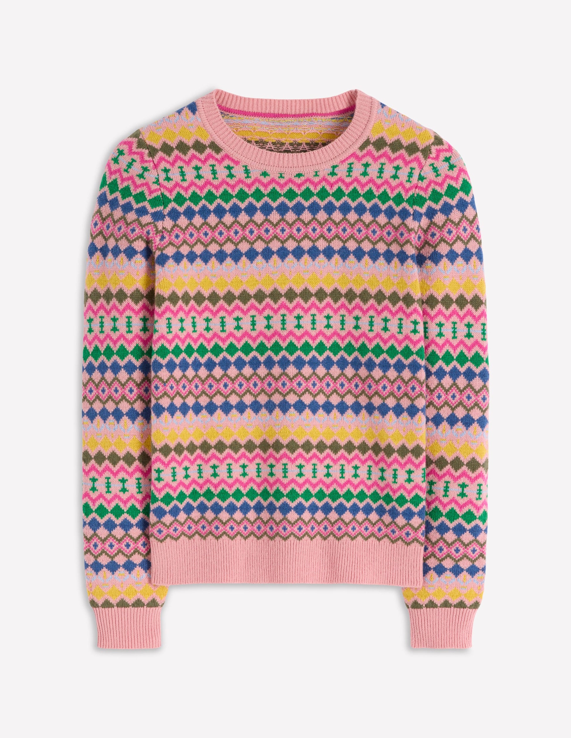 Edie Fair-Isle-Pullover-Rosa, Geo Fair Isle-6