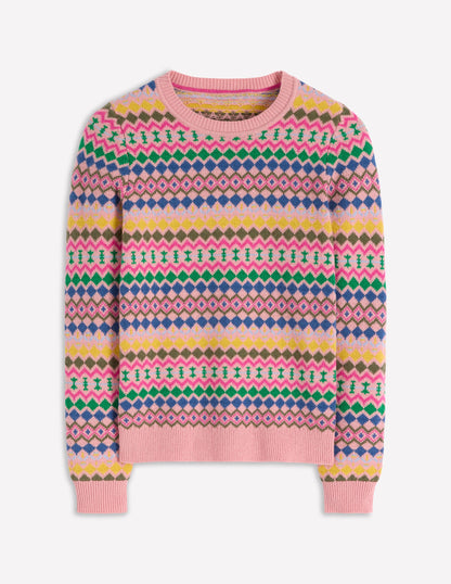 Edie Fair-Isle-Pullover-Rosa, Geo Fair Isle-6