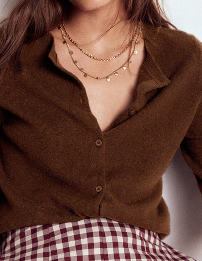 Eva Kaschmir-Strickjacke mit Rundhalsausschnitt-Mokka-2