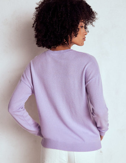 Lydia Kaschmirpullover-Violett Herz-3